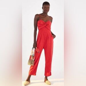 Farm Rio Cherry Red Jumpsuit Sz L - NWOT